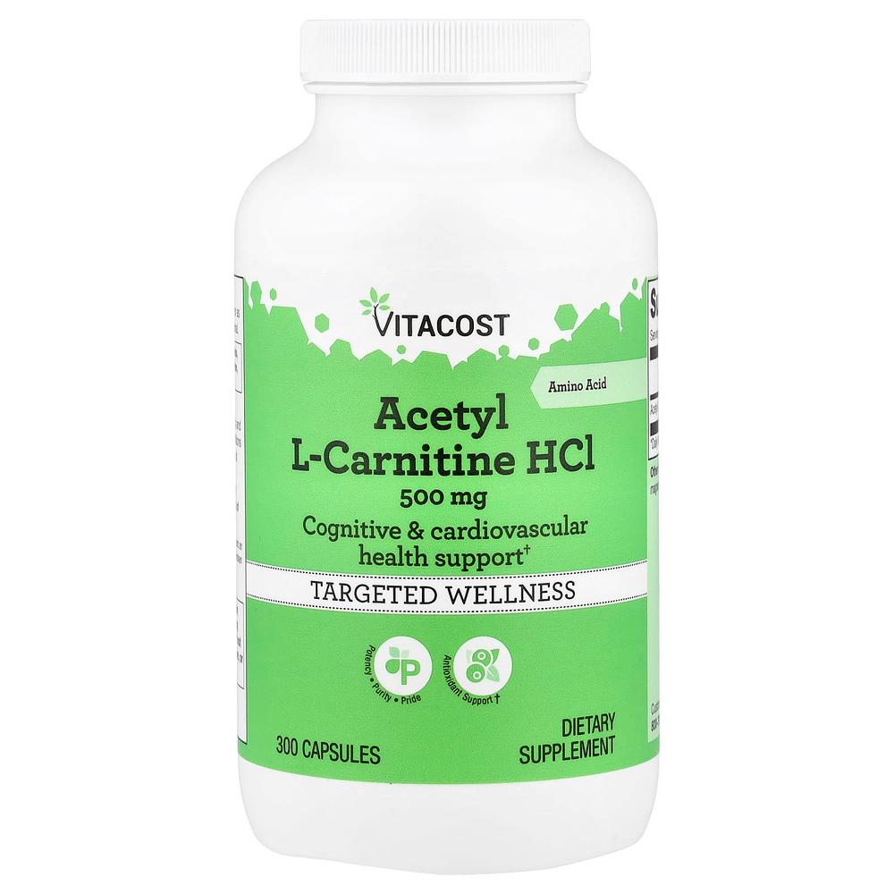 Vitacost, Acetyl L-Carnitine HCl, 500 mg, 300 Capsules
