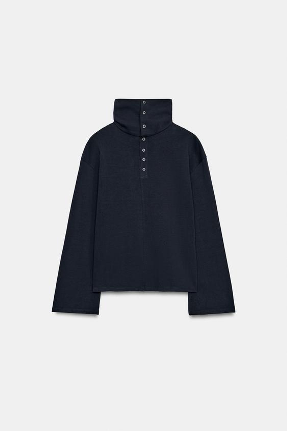 ZARA ТОЛСТОВКА С ВЫСОКИМ ВОРОТНИКОМ, МОРСКОЙ СИНИЙ