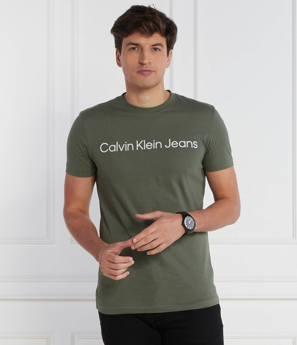 Футболка INSTITUTIONAL LOGO CALVIN KLEIN JEANS - зеленый(J30J322344)