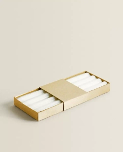 ZARA HOME ВЫСОКИЕ ДЕКОРАТИВНЫЕ СВЕЧИ ЦИЛИНДРИЧЕСКОЙ ФОРМЫ (4 ШТ.), БЕЛЫЙ