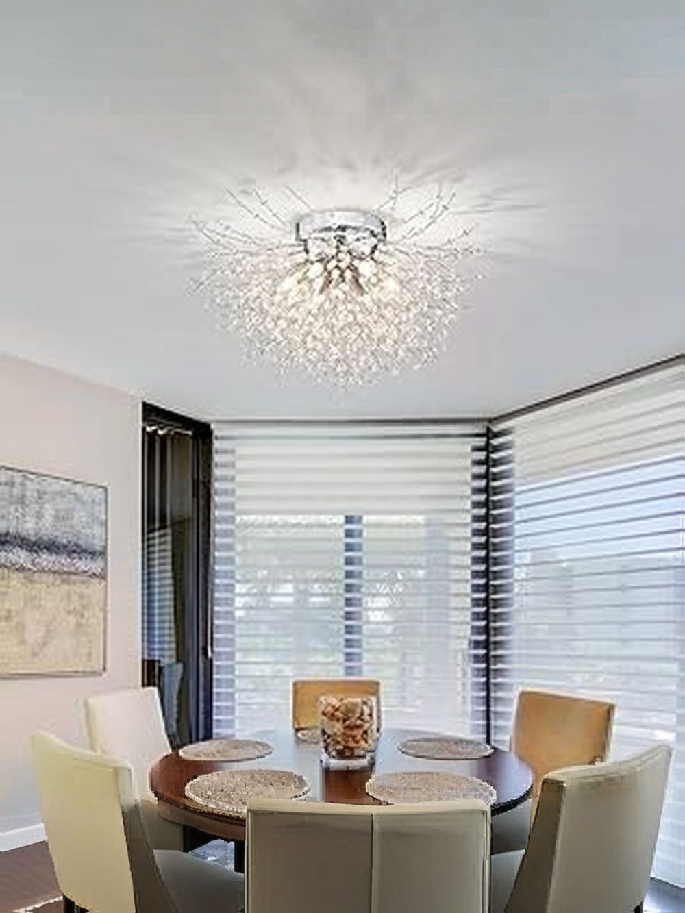 Люстра потолочная Lanbos, 6 ламп G9, 90 Вт LED, до 15 кв м, хром
