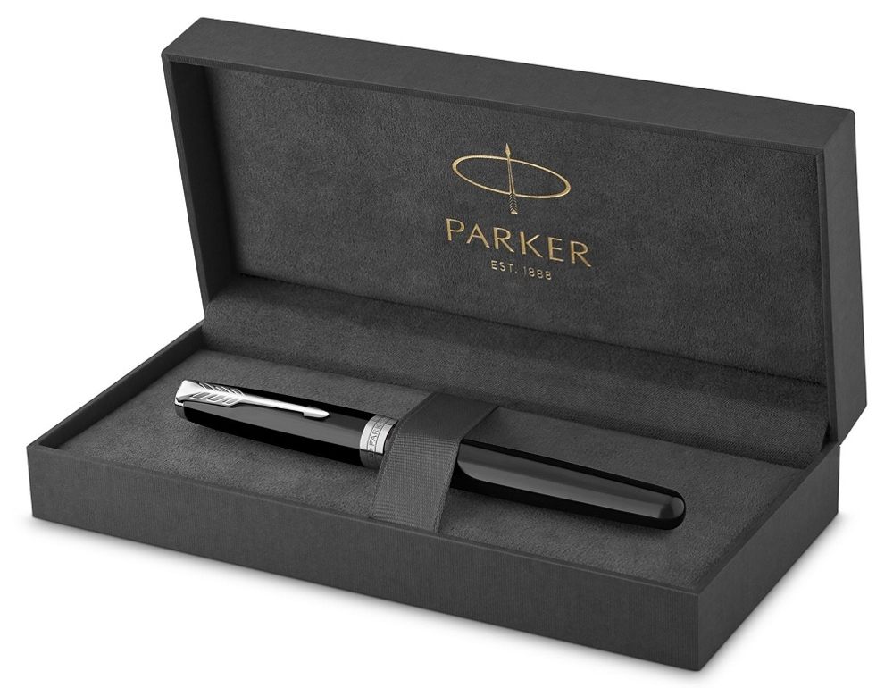 Перьевая ручка Parker Sonnet F539, цвет: LaqBlack СT, перо: F, цвет чернил: black, в подарочной упаковке