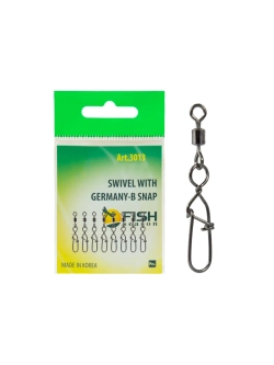Вертлюжок рыболовный с застежкой SWIVEL WITH Germany-B SNAP