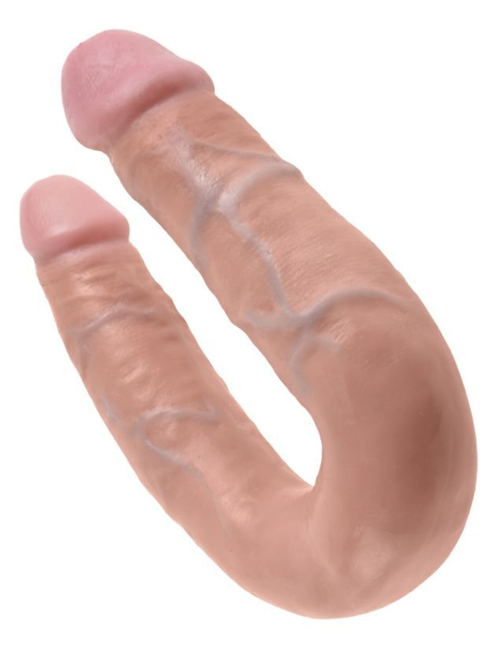 Двусторонний дилдо среднего размера телесный King Cock U-Shaped Medium Double Trouble