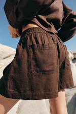 БЕРМУДЫ ИЗ СМЕСОВОГО ЛЬНА С ЭЛАСТИЧНЫМ ПОЯСОМ — ZARA