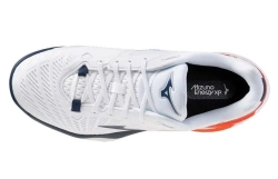Мужские кроссовки теннисные Mizuno Neo Ace CC - white/insignia blue/orange