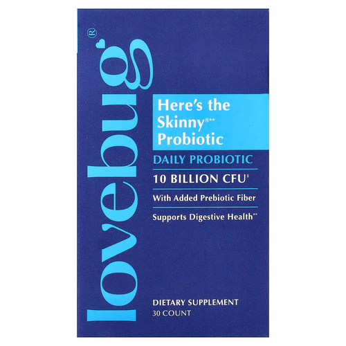 LoveBug Probiotics, Here's The Skinny®, пробиотик, 30 таблеток