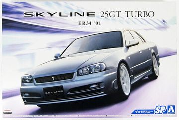 Сборная модель 1/24 Aoshima Nissan Skyline ER34 25GT '01 with Custom wheels
