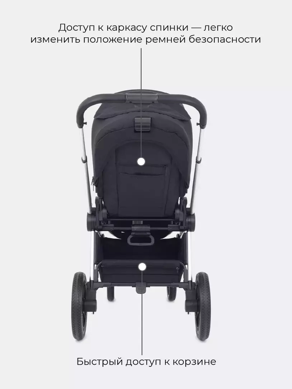 Коляска детская "FLEX GRAND" (2в1) RA072 Midnight Black + сумка