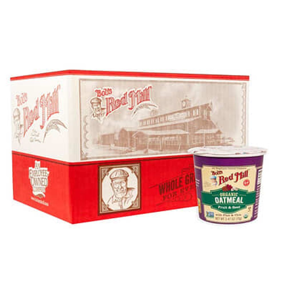 Bob's Red Mill, органическая овсянка со льном и чиа. фрукты и семена, 12 конфет, 70 г (2,47 унции) каждый