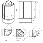 Душевая кабина 90x90 см, без гидромассажа AM.PM X-Joy W88C-401A-090WT
