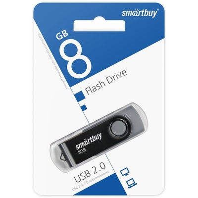 Флеш-накопитель 8 Gb SmartBuy Twist Black