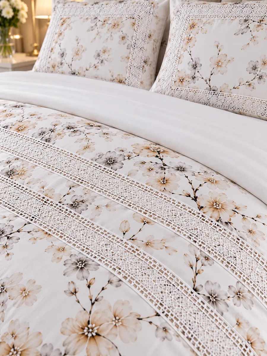 Gelin Home КПБ 6 пр. EBRU бежевый цвет пододеяльник 200*220, простынь 240*260, наволочки 50*70 2шт, декоративные наволочки 50*70 2шт GLNN546 — фото 3