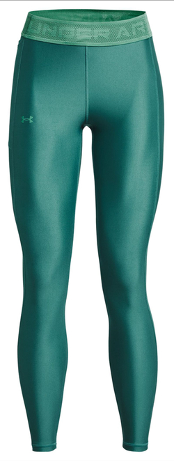 Легинсы Under Armour Women's HeatGear Branded Waistband - coastal teal/birdie green