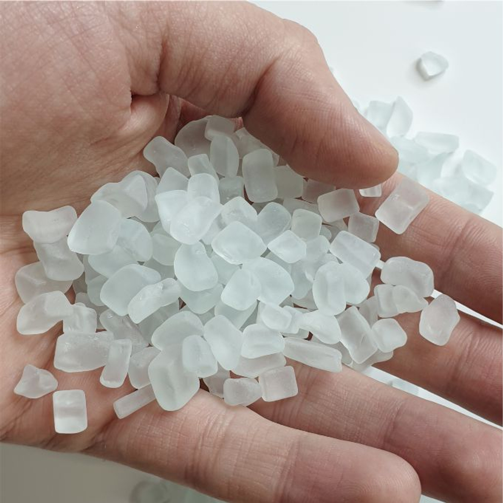 Стеклянная крошка Glass Marmelade, White frost, 100гр