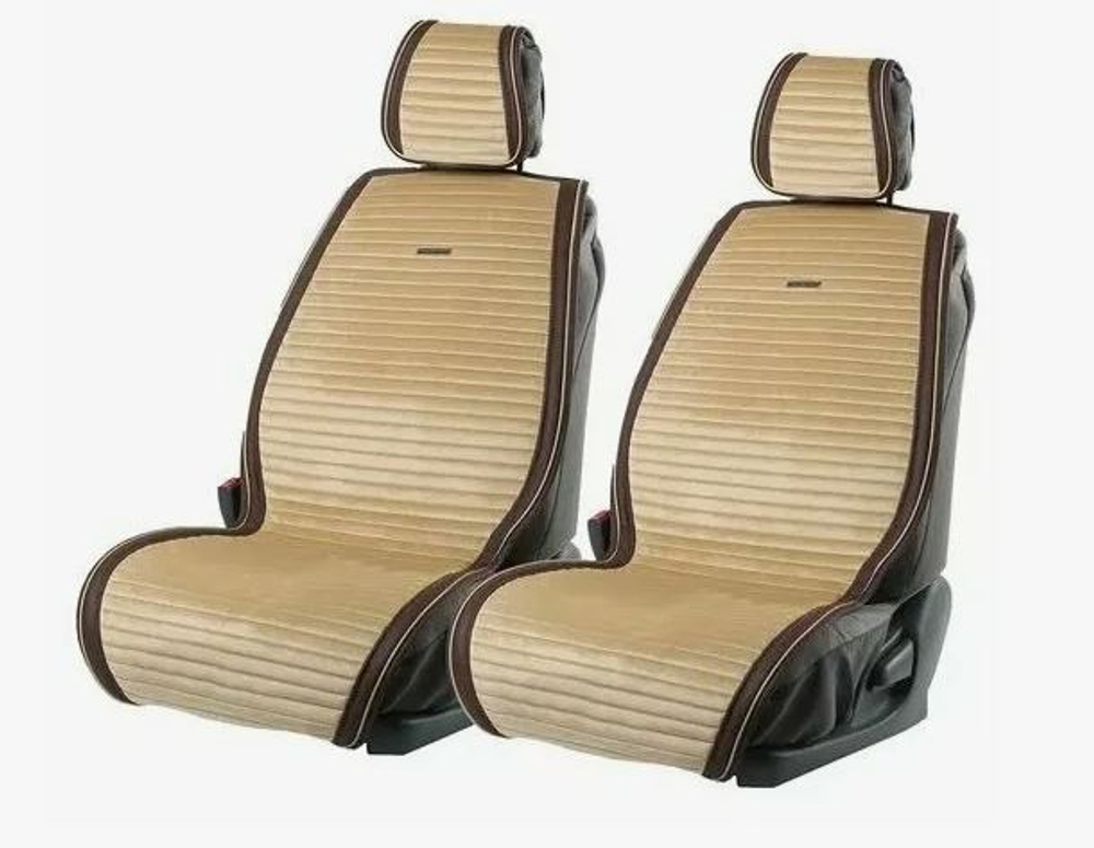 Накидки сидений перед CarFashion (2шт) -2D «MONACO PRO PLUS» 22742 -Велюр коричн/беж/беж/коричн