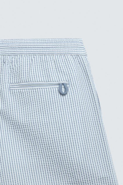 ZARA ПЛАВКИ ИЗ ЖАТОЙ ТКАНИ, НЕБЕСНО-ГОЛУБОЙ