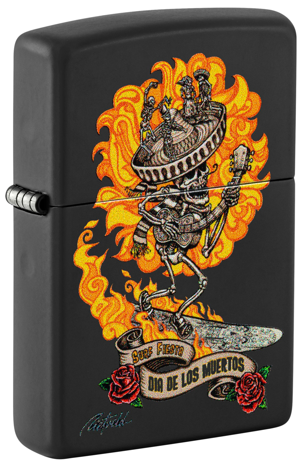 Зажигалка Zippo Rick Rietveld с покрытием Black Matte, латунь/сталь, черная, матовая, 38x13x57 мм