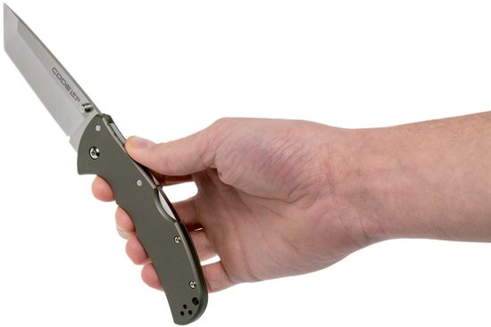 Складной нож Cold Steel 58PT Code-4 Tanto Point Plain c клинком из стали CPM-S35VN, рукоять алюминий