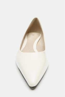 ZARA КОЖАНЫЕ ТУФЛИ KITTEN LIMITED EDITION, БЕЛЫЙ