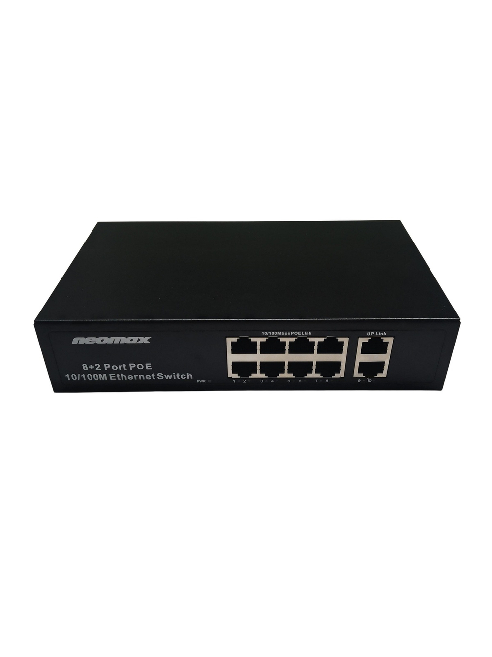NEOMAX неуправляемый коммутатор NMS-110PoE-100-S, 10 портов 100 Mbps, 8xPoE+, 220W, металл
