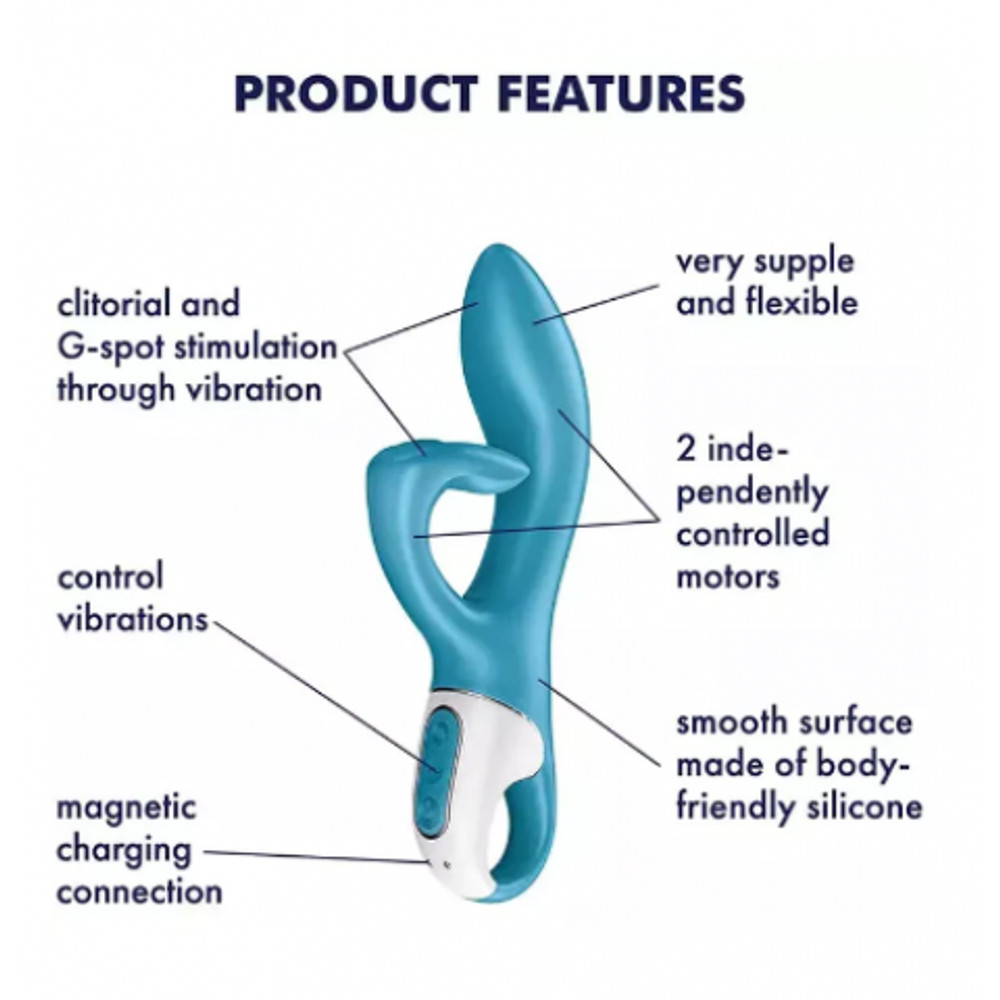 Вибратор-кролик Embrace me berry Satisfyer, бирюзовый