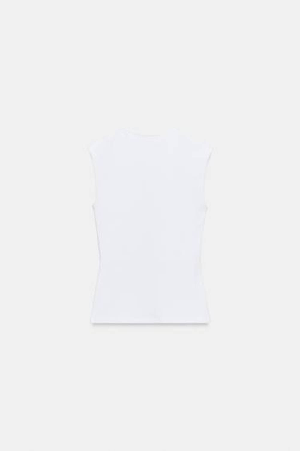 ZARA ФУТБОЛКА БЕЗ РУКАВОВ, БЕЛЫЙ