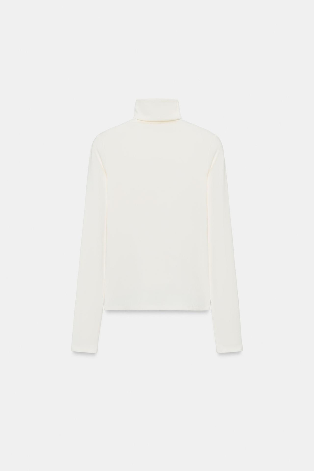 ZARA ФУТБОЛКА С ВЫСОКИМ ВОРОТНИКОМ, ЭКРЮ