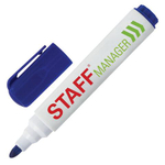 Маркер стираемый для белой доски СИНИЙ, STAFF Manager WBM-491, 5 мм, с клипом, 151492