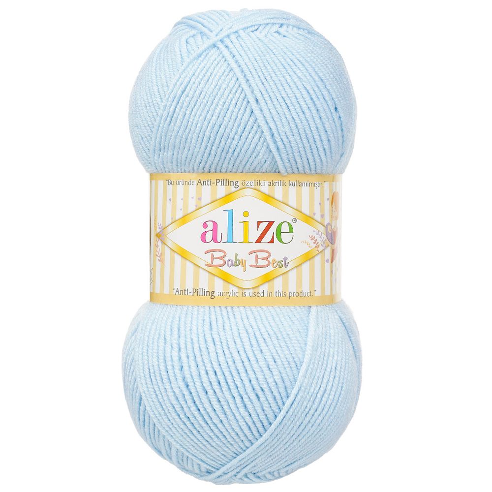 Пряжа Alize (Ализе) Baby Best / уп.5 мот. по 100 г, 240м, 183 светло-голубой А
