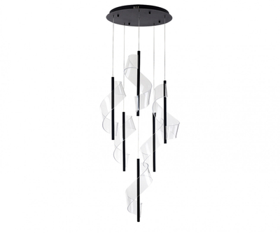 08042-6A,19 Люстра каскадная Илина черный d60 h200 Led 84W (4000K). ТМ Kink Light