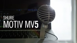SHURE MOTIV MV5-B-LTG цифровой конденсаторный микрофон для записи на компьютер и устройства Apple, цвет черный