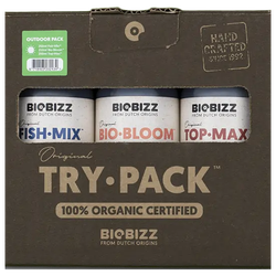 BioBizz Try Pack Indoor - готовый комплект удобрения для вегетации и цветения. Содержит в наборе Bio Grow 250мл, Bio Bloom 250мл, Top max 0.25л. Органическая база и гуминовые кислоты в одной коробке. Доставка по Москве и РФ. В регионы любой ТК.