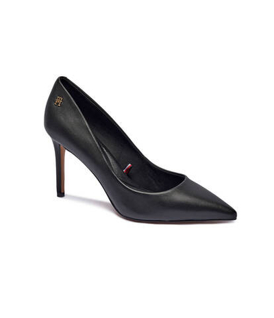 Кожаные туфли на шпильках essential pointed pump Tommy Hilfiger - черный(FW0FW07533)