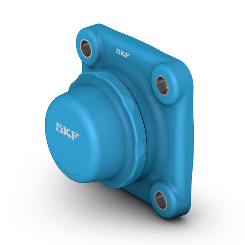SKF F4BC 30M-CPSS-DFH — пищевой шарикоподшипниковый узел с квадратным композитным фланцем для вала 30 мм с торцевой крышкой и задним уплотнением