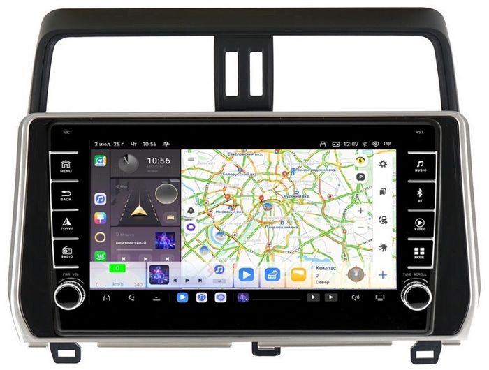 Магнитола для Toyota Land Cruiser Prado 150 2017-2023 - Kuberg OL-1680 (кнопки и крутилки) Android 13, Быстрая, CarPlay, 4G SIM-слот