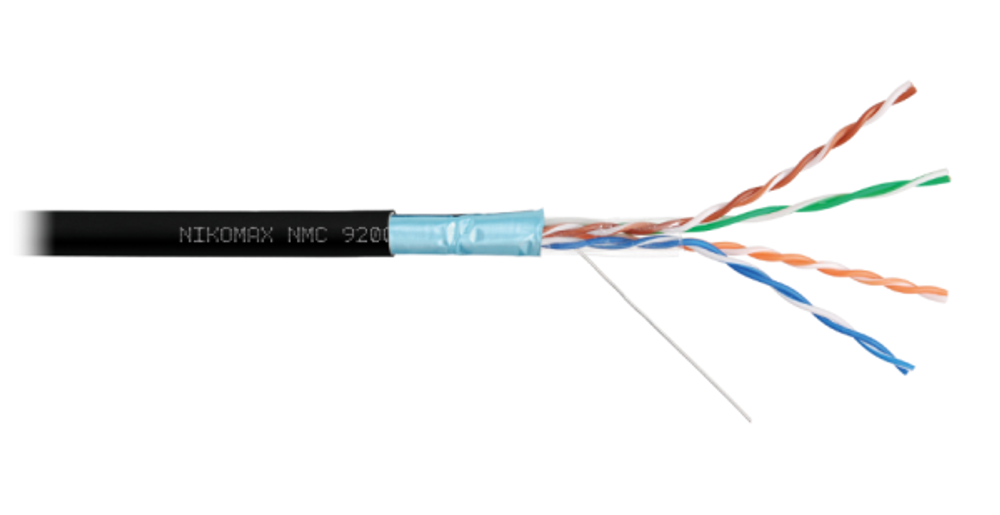 Кабель витая пара F/UTP 5e кат. 4 пары NikoMax NMC 9200C-BK