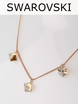 Колье Миражи с кристаллами Swarovski цвета шампань