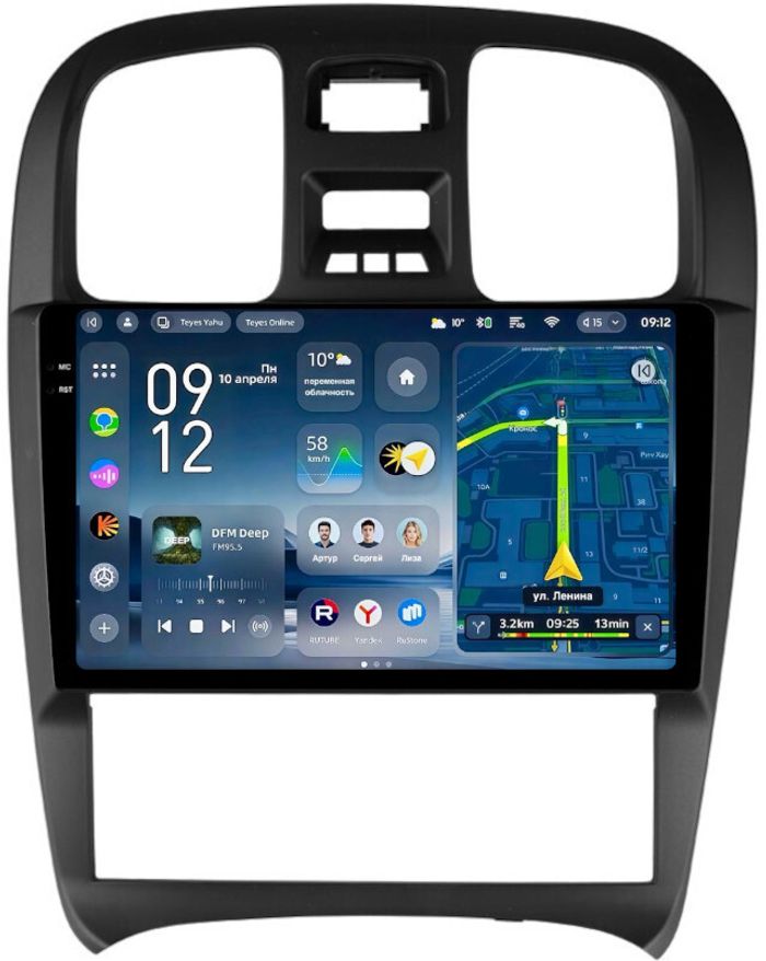 Магнитола для Hyundai Sonata 4 EF 2001-2013 - Teyes CC4-PRO монитор 9.5" 2K QLED на Android 13, Быстрейшая, Snapdragon 778G, ИИ, CarPlay, DSP, 4G SIM-слот