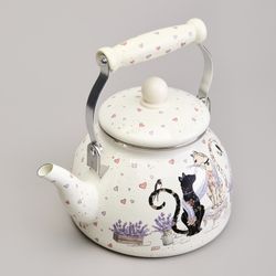 ЧАЙНИК AGNESS ЭМАЛИРОВАННЫЙ СЕРИЯ "LAVENDER CATS", 2,6 Л