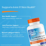 Doctor's Best, BioCell Collagen, гиалуроновая кислота и хондроитинсульфат, 60 вегетарианских капсул