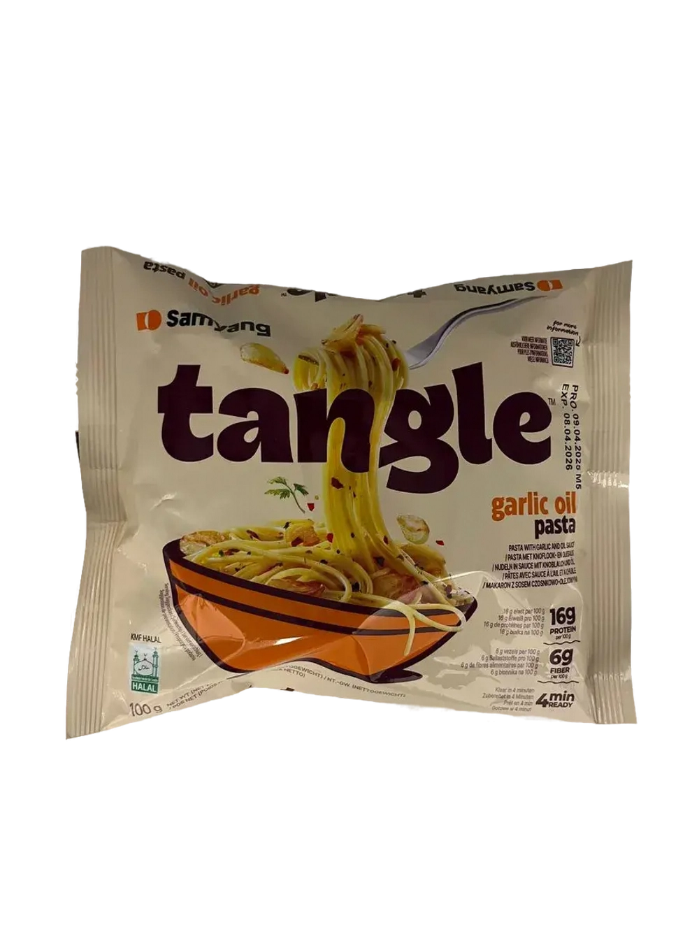Паста Фетучини в чесночном масле Samyang Tangle, 4шт