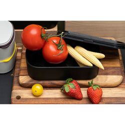 Ланч-бокс с приборами Food Time, 1 л, черный