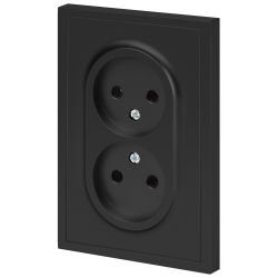 Розетка ЭРА Galaxy 15-2107-05 без заземления двойная 2X2P 16А-250В IP20 антрацит | Эра Galaxy
