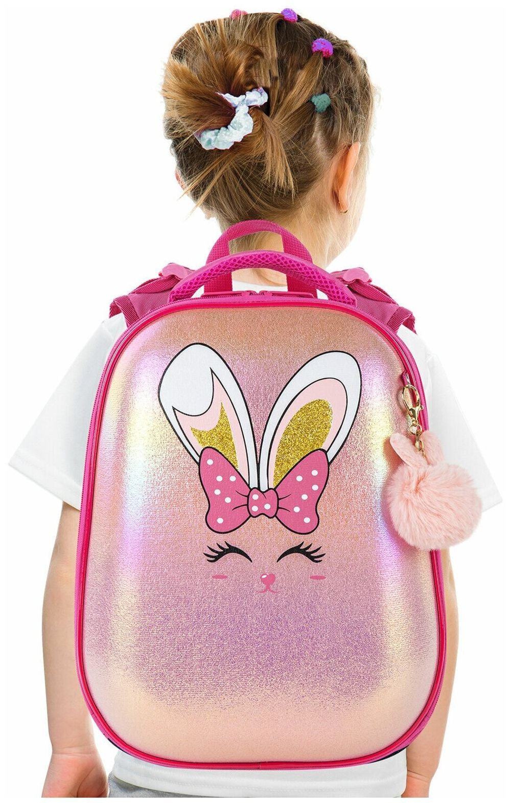 Ранец BRAUBERG SHINY, 2 отделения, "Honey bunny", 36х28х14 см, 270695