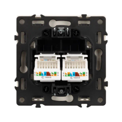 Механизм сдвоенной компьютерной розетки SCT-NOBE-MPC2-SFPL-GD (RJ-45, CAT6) (Arlight, -) 054314