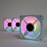 Комплект из 3 вентиляторов ТЕСЛА (TESLA) RGB120-XW3, 120мм, Molex, белый/RGB, 1200rpm, 38CFM, 21дБ, антивибропрокладки, бесконечное зеркало, изменение скорости анимации подсветки (TSL-120-XW3)