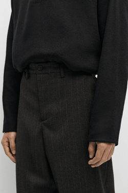 Massimo Dutti Брюки в полоску из 100% шерсти, коричневый