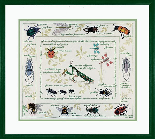 Набор для вышивания нитками Le Bonheur des Dames, Les Insectes (Насекомые), 54х46 см
