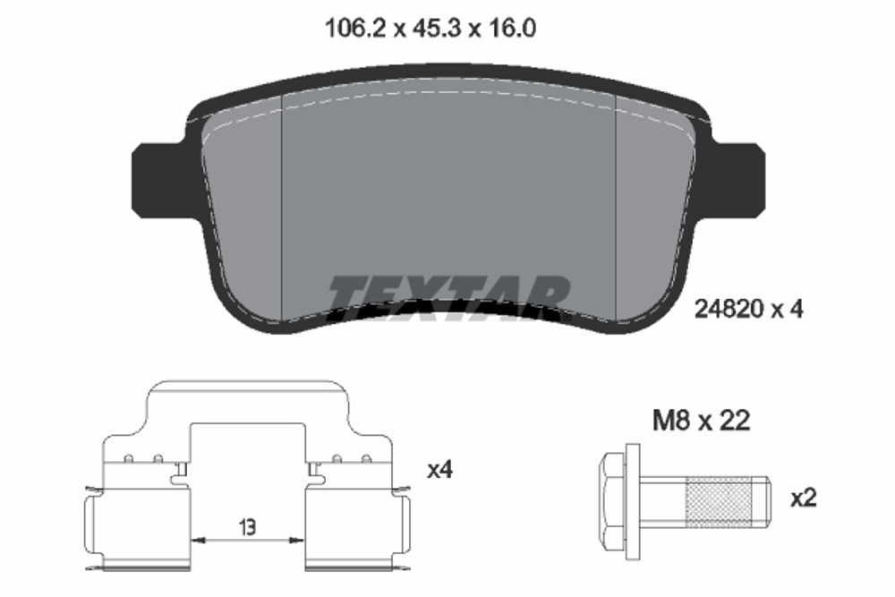 TEXTAR - 2482001-TET - Brake Pad Set, disc brake